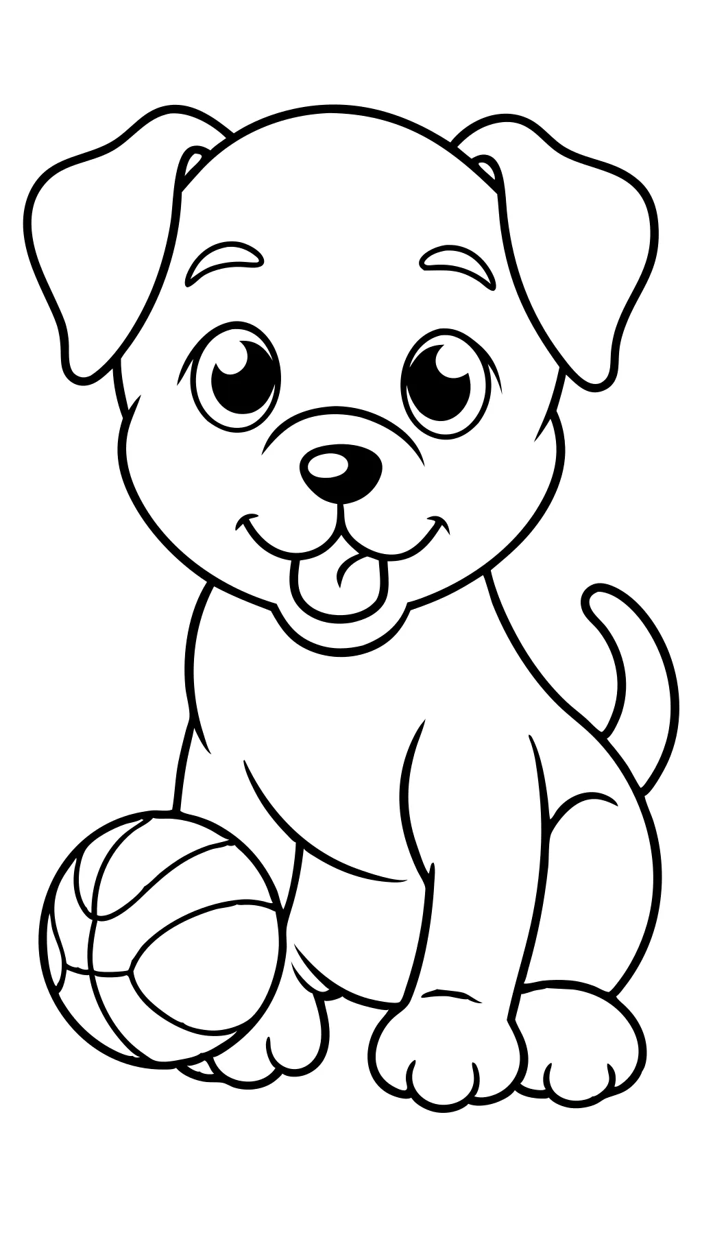 coloriages de chiot mignon faciles